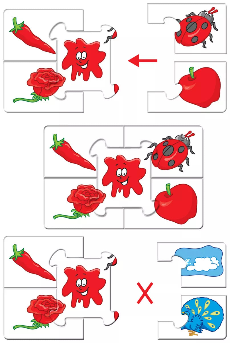 Frank Playing with Colours 8 Self-Correcting Five-Piece Puzzles