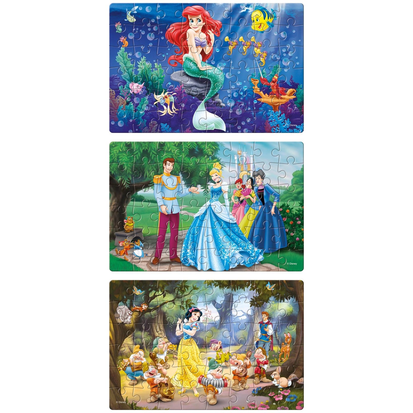 Frank Disney Princess 48 Pieces 3 in 1 Jigsaw Puzzle for Kids Above 5+ Years