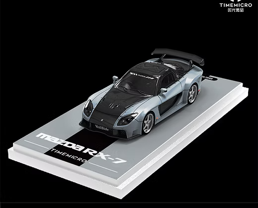 Time Micro 1:64 Mazda RX-7 Black/Silver With Mini Figure Limited Edition 401/999