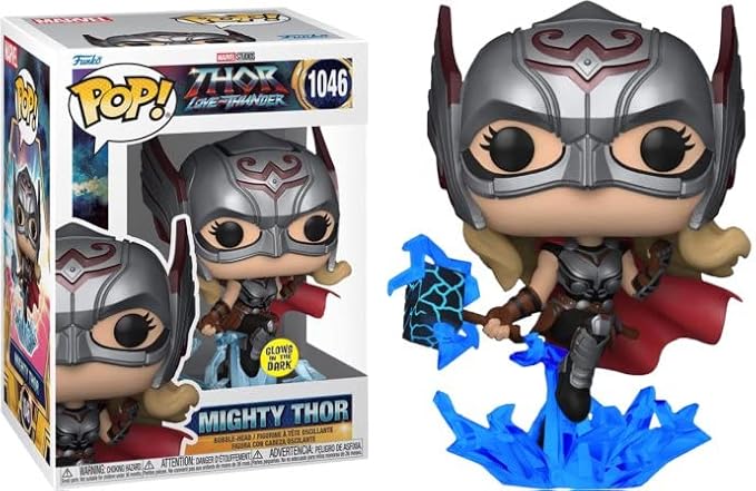 Funko Pop! Thor Love And Thunder : Mighty Thor #1046 With Soft Protector Case