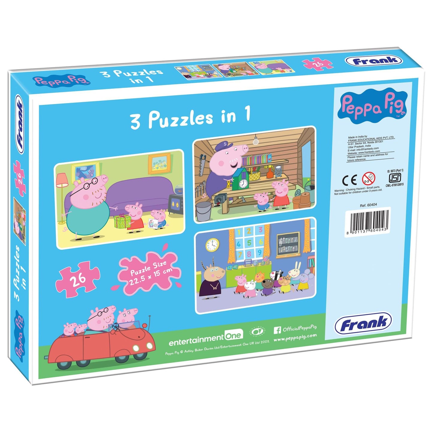 Frank Peppa Pig Jigsaw Puzzle Set of 3 | 26 Pieces
