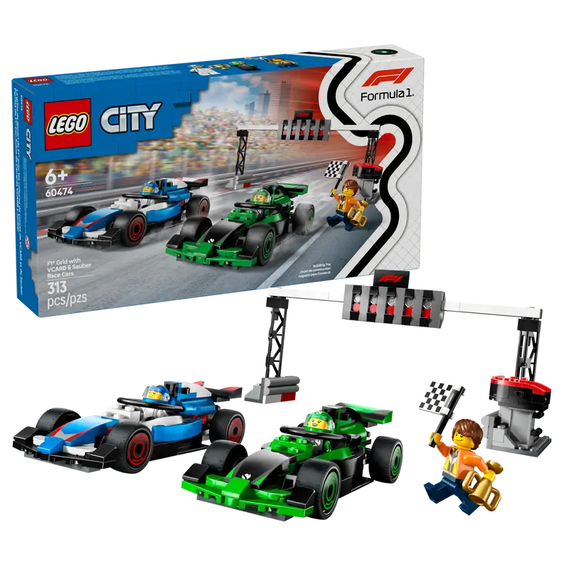 Lego City #60474 F1 Grid With VCARB Sauber Race Cars – Toy World