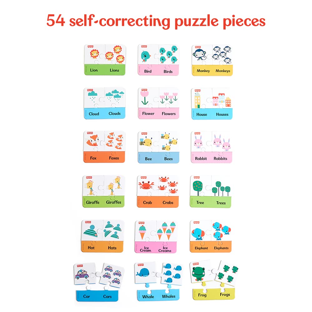 Fisher Price® One & Many - 54 Pieces Singular & Plural Learning Puzzles for Kids Age 4+ Years & Above