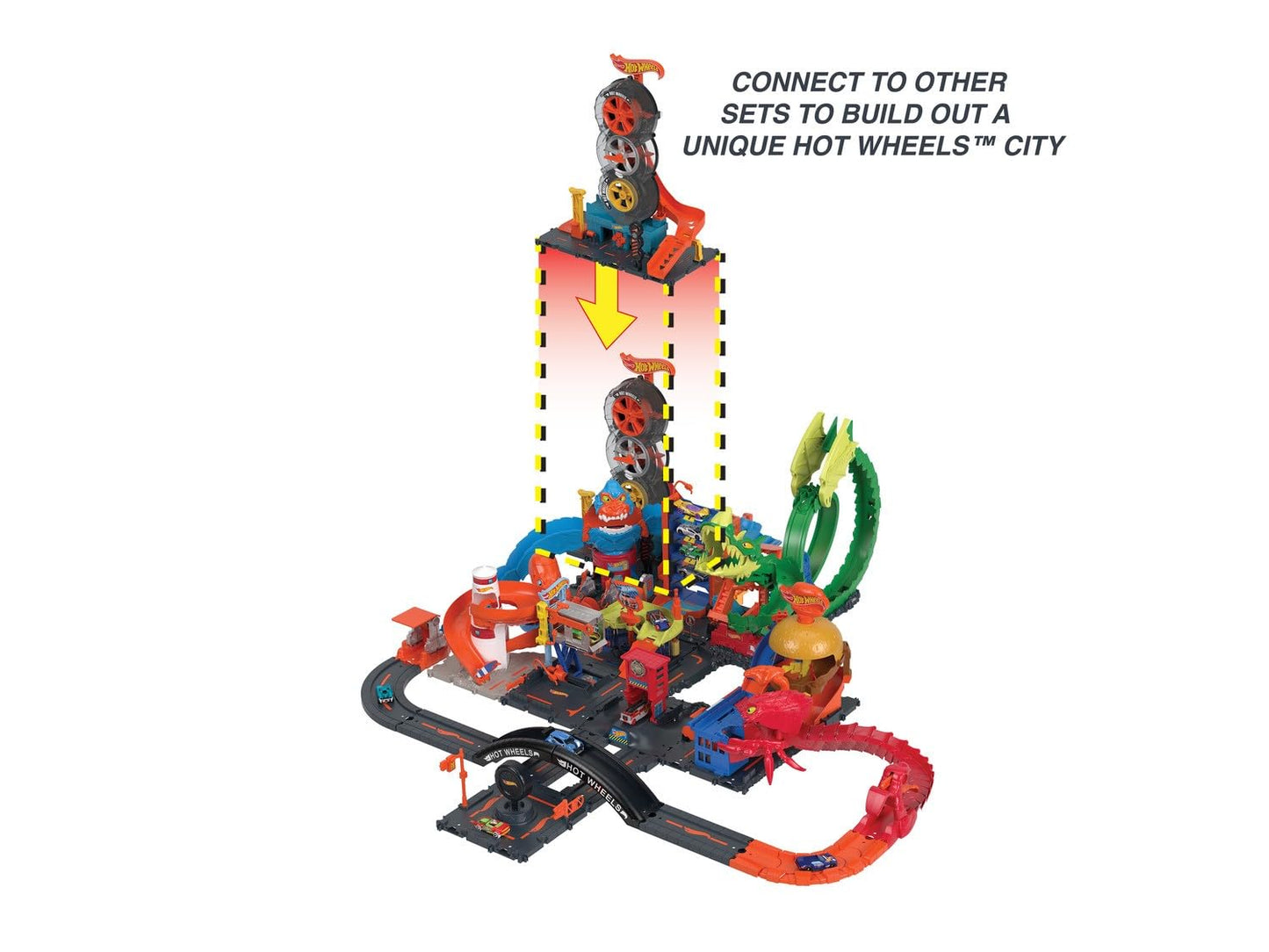 Hot Wheels City Super Twist Tire Shop Playset