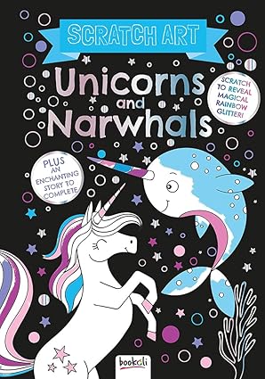 Scratch Art Unicorns and Narwhals - Bookoli