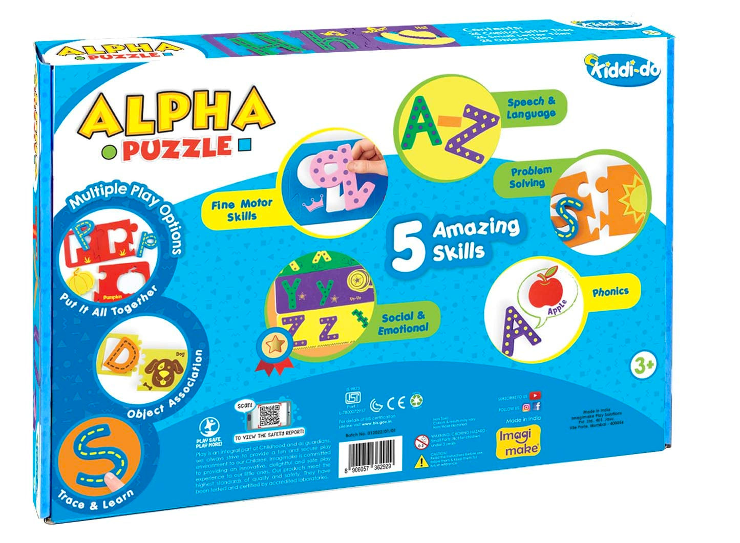 Imagimake Alpha Puzzle | Alphabets for Kids Learning | Educational Toys for 3+ Year Old
