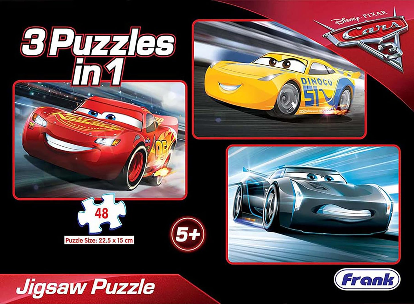 Frank Disney Pixar Cars 3 (48 Pieces) 3 in 1 Jigsaw Puzzle for Kids Above 5+ Years