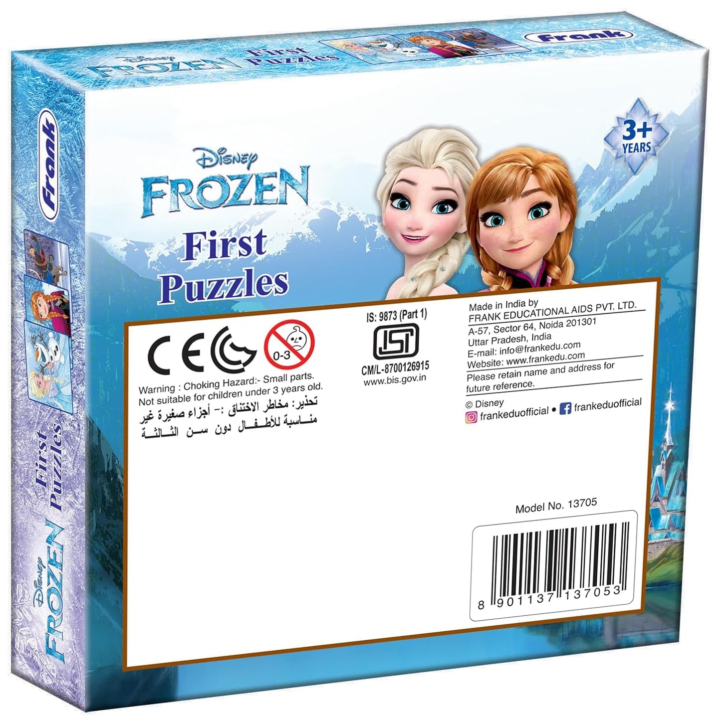 Frank Disney Frozen First Puzzles - A Set of 3 Jigsaw Puzzle for Kids Above 3+ Years