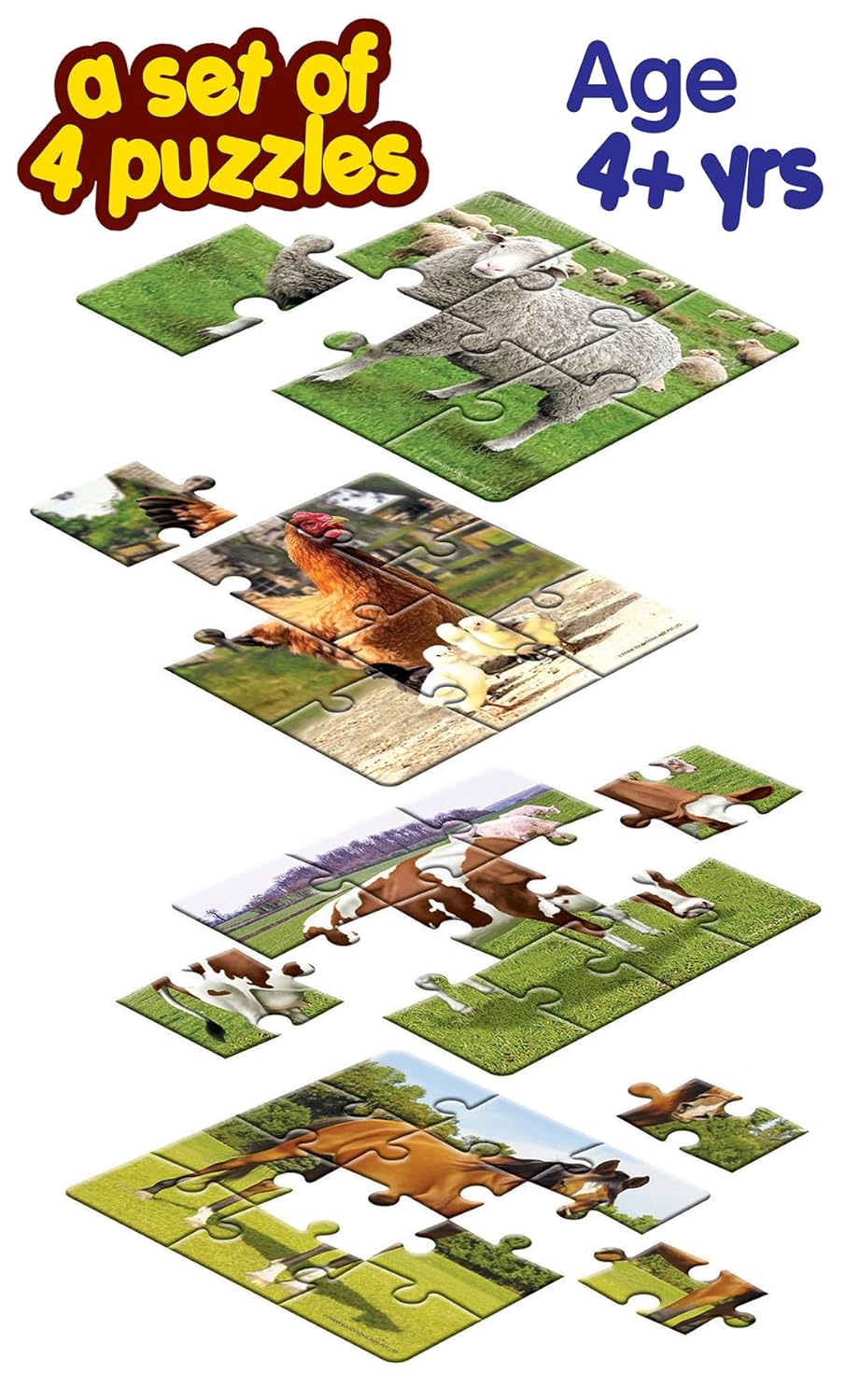 Frank at The Farm Animal Puzzle - A Set of 4 Jigsaw Puzzle