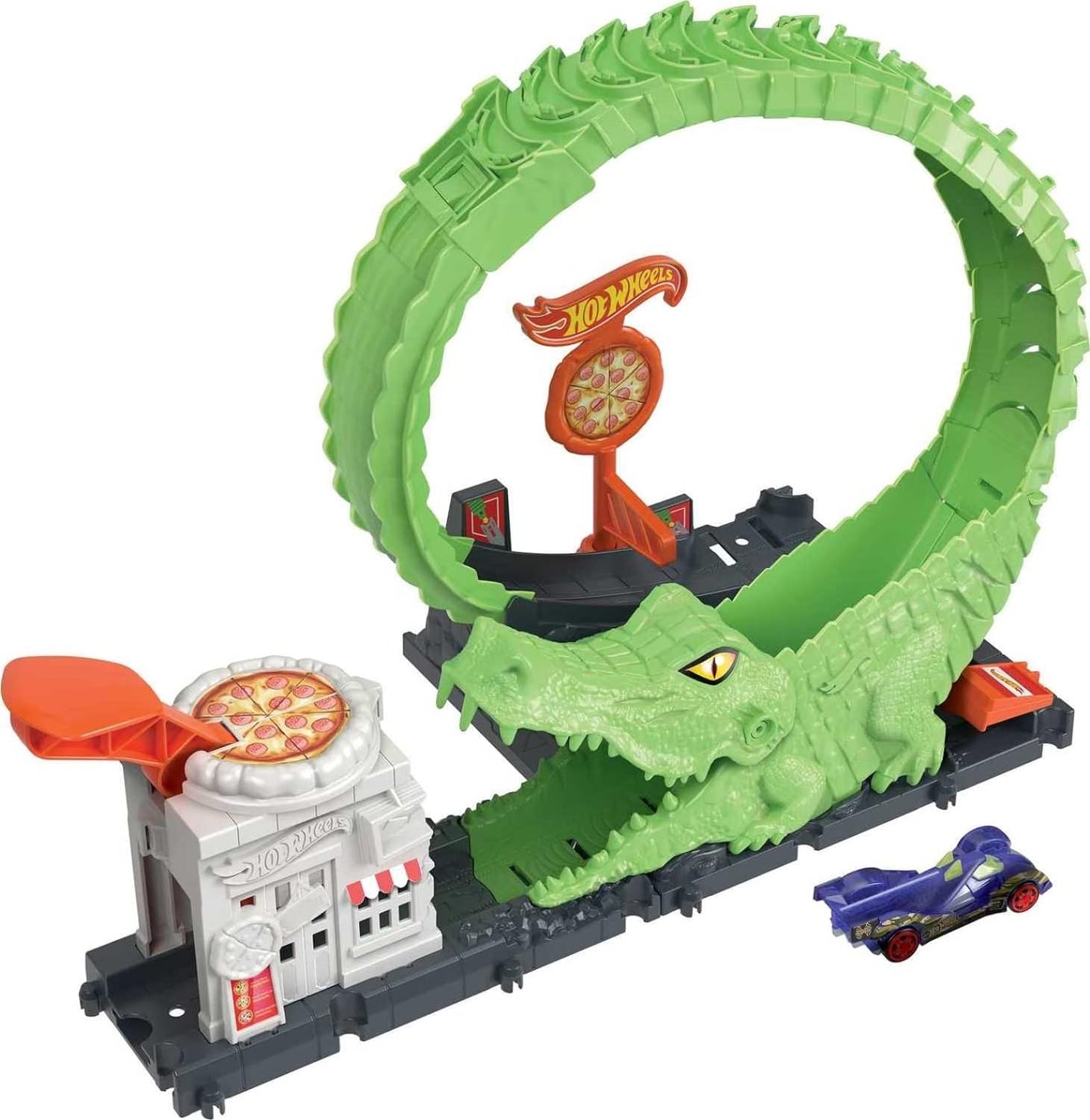 Hot Wheels Gator Loop Pizza Place Playset