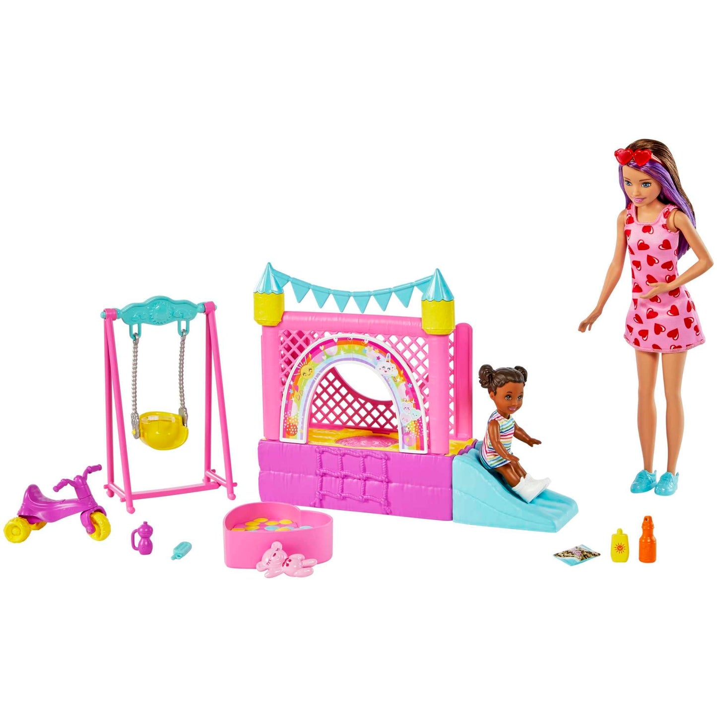 Barbie Skipper Babysitters Inc. Bounce House Playset with Dolls & Accessories