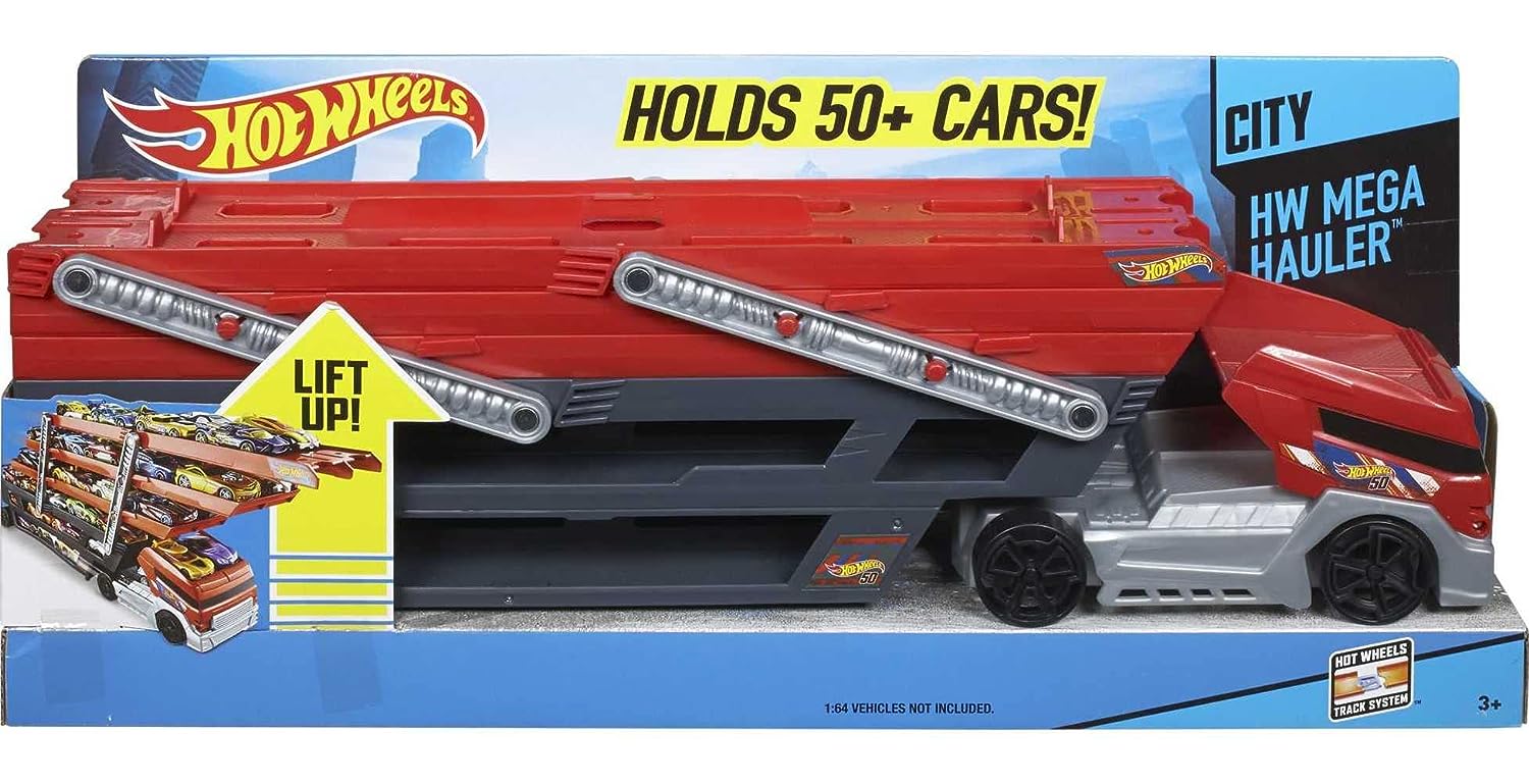 Hot Wheels Plastic Mega Hauler Truck Stores More Than 50 Cars Toy World