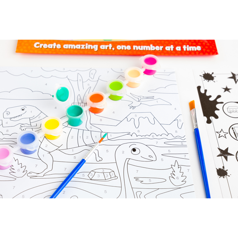 Paint By Numbers Dinosaurs - Bookoli