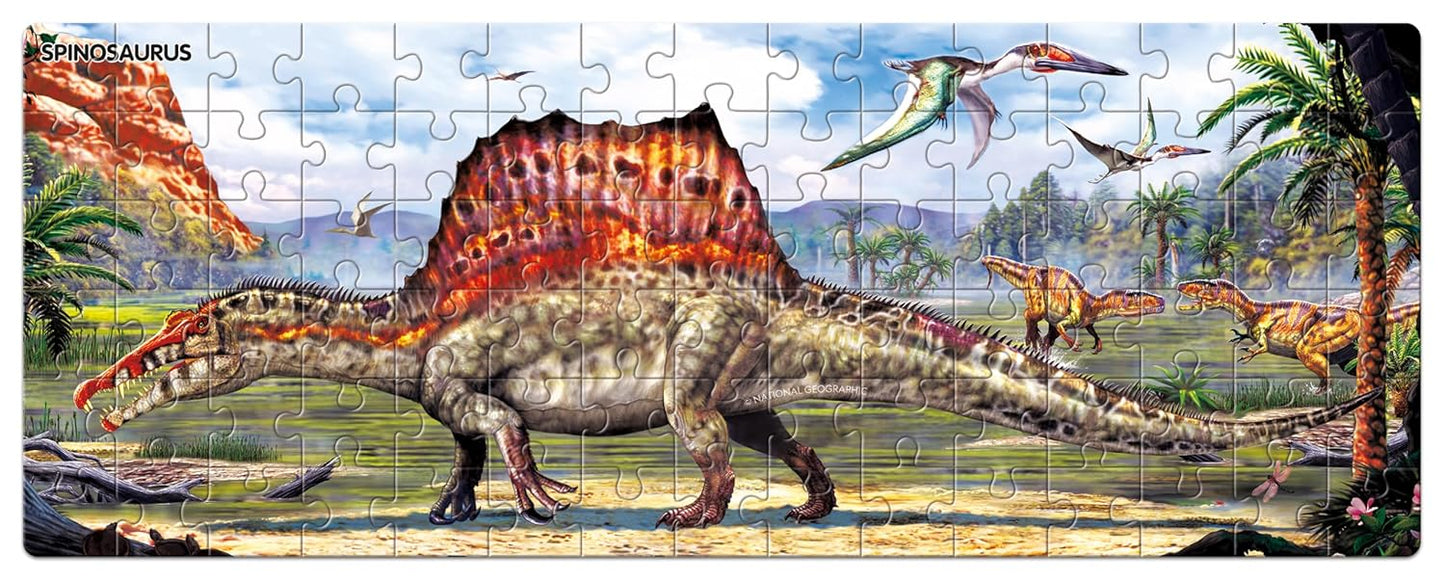Frank National Geographic Dinosaurs 90 Piece Panorama Jigsaw Puzzle