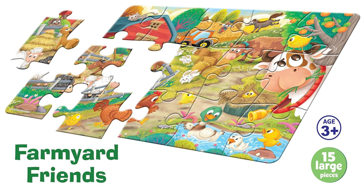 Frank Farmyard Friends Floor Puzzle (15 Pieces) | Fun & Educational Toy for Kids 3+ Year Old