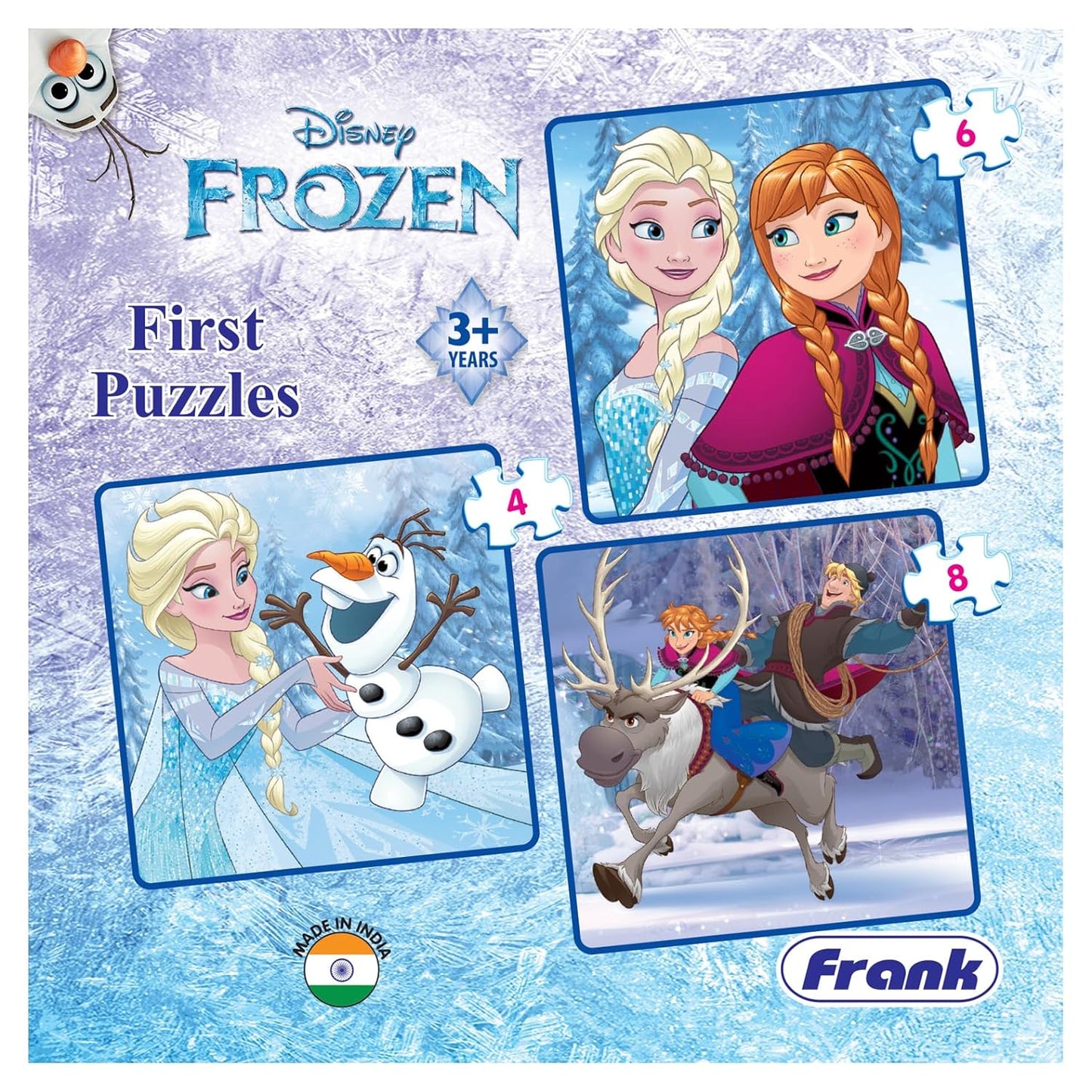 Frank Disney Frozen First Puzzles - A Set of 3 Jigsaw Puzzle for Kids Above 3+ Years