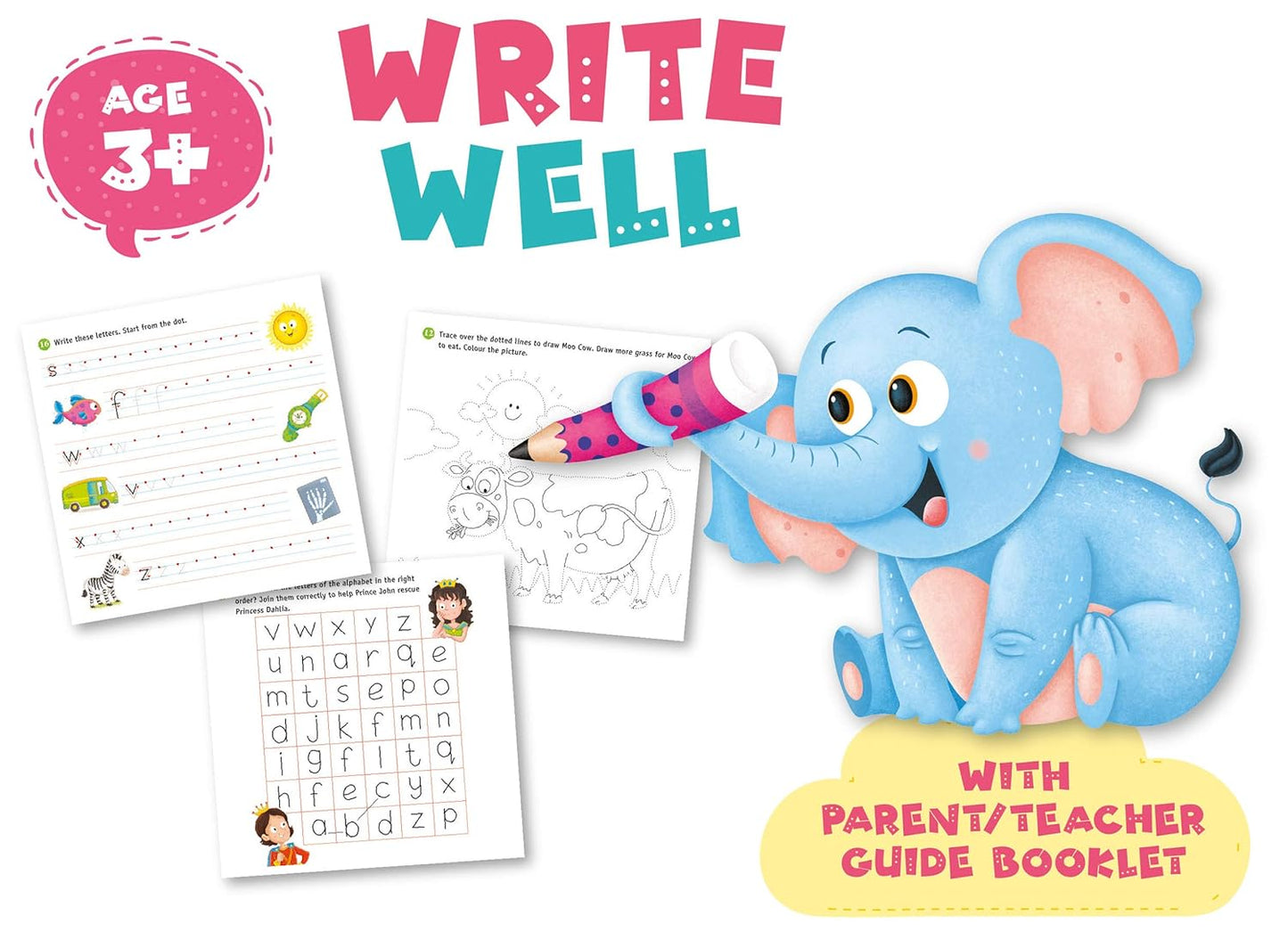 Frank Write Well Early Learning Educational Kit with 12 Double-sided Wipe Clean Cards, 12 Crayons, 1 Wipe-away Marker with Eraser