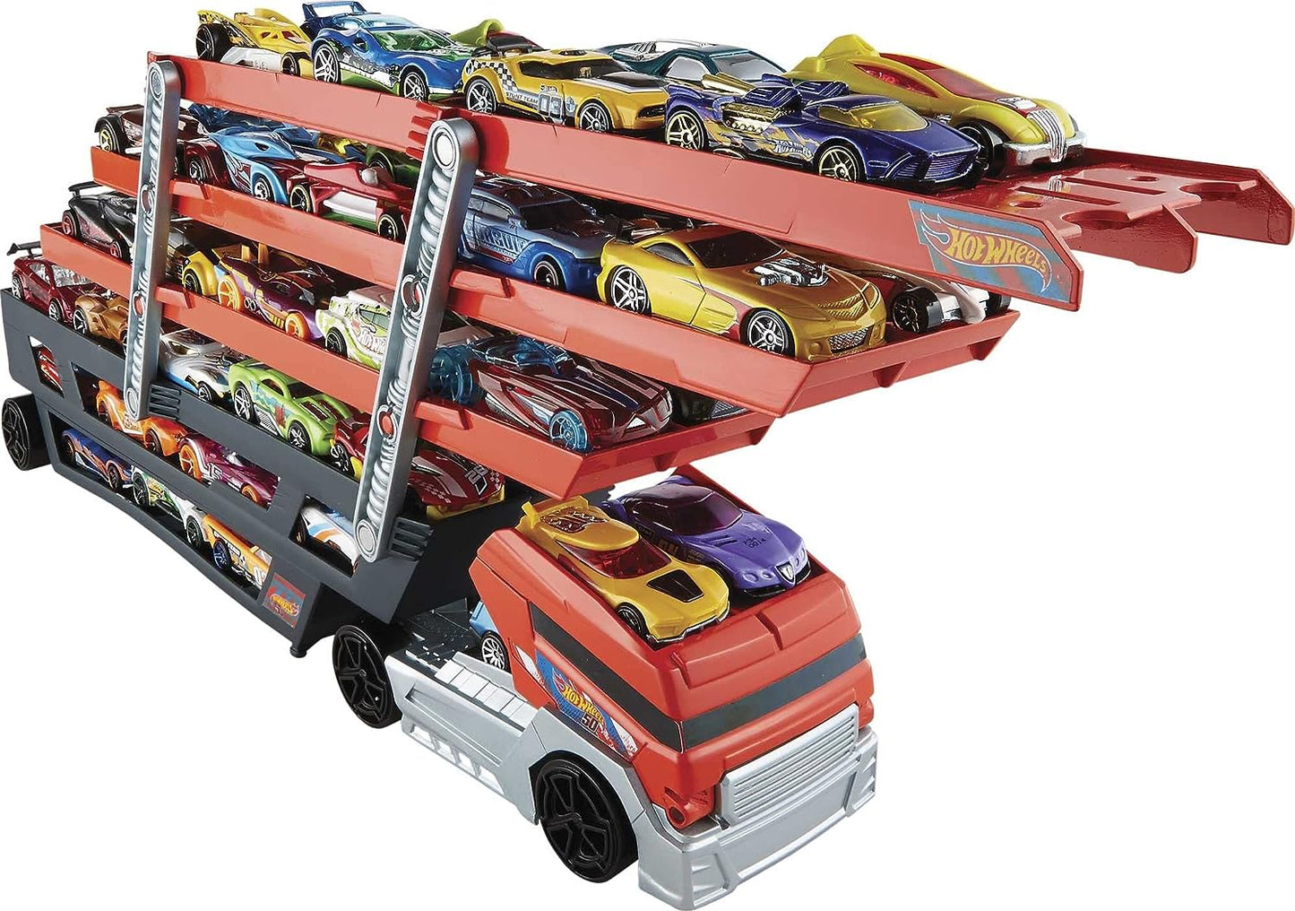 Hot Wheels Plastic Mega Hauler Truck, Stores More Than 50 Cars