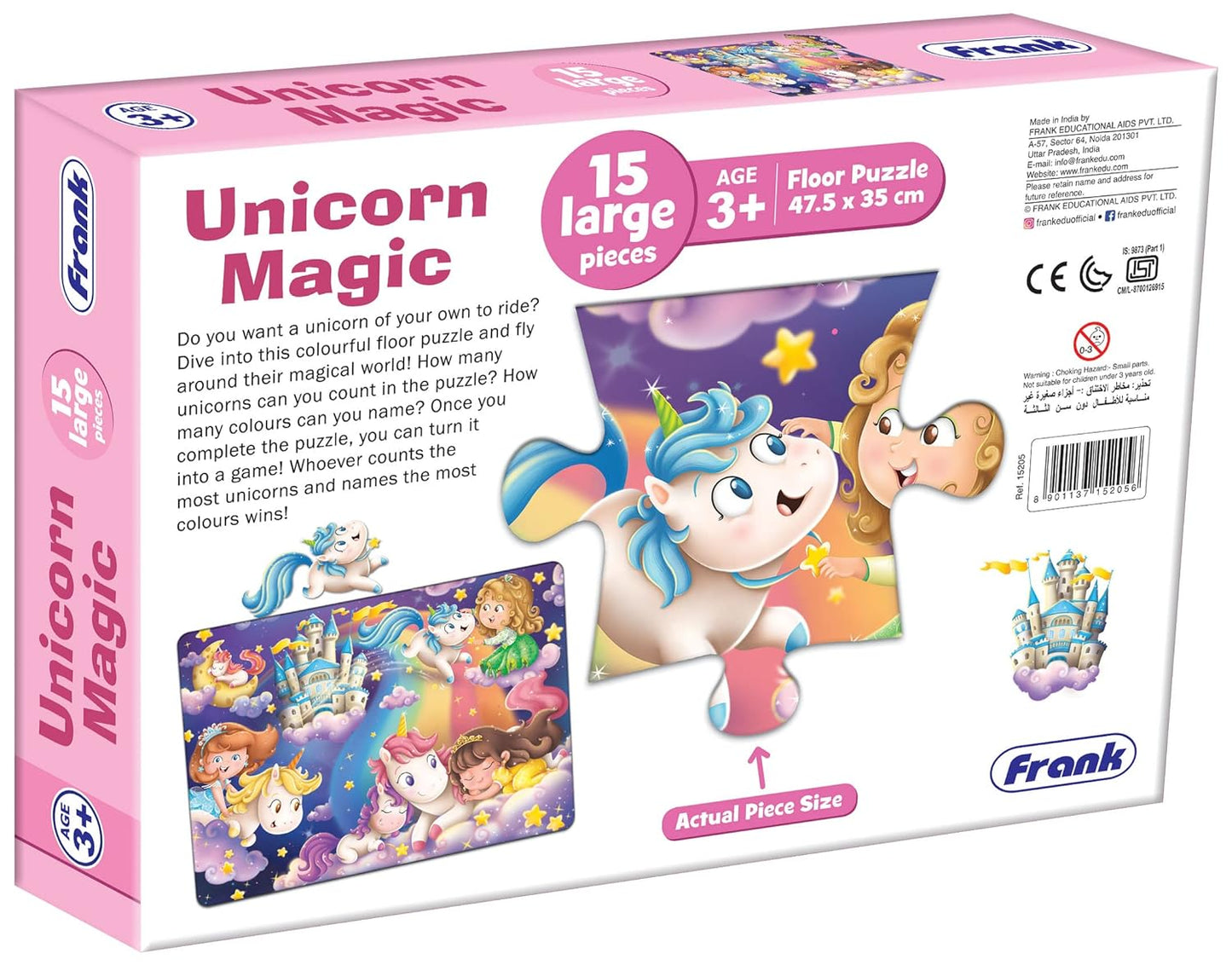Frank Unicorn Magic Floor Puzzle (15 Pieces)