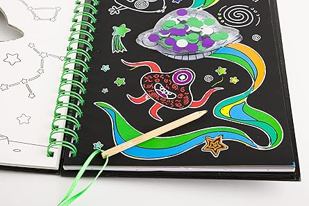 Scratch Art Sparkles I Love Space - Bookoli
