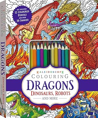 Kaleidoscope Colouring Dragons, Dinosaurs, Robots And More - Hinkler