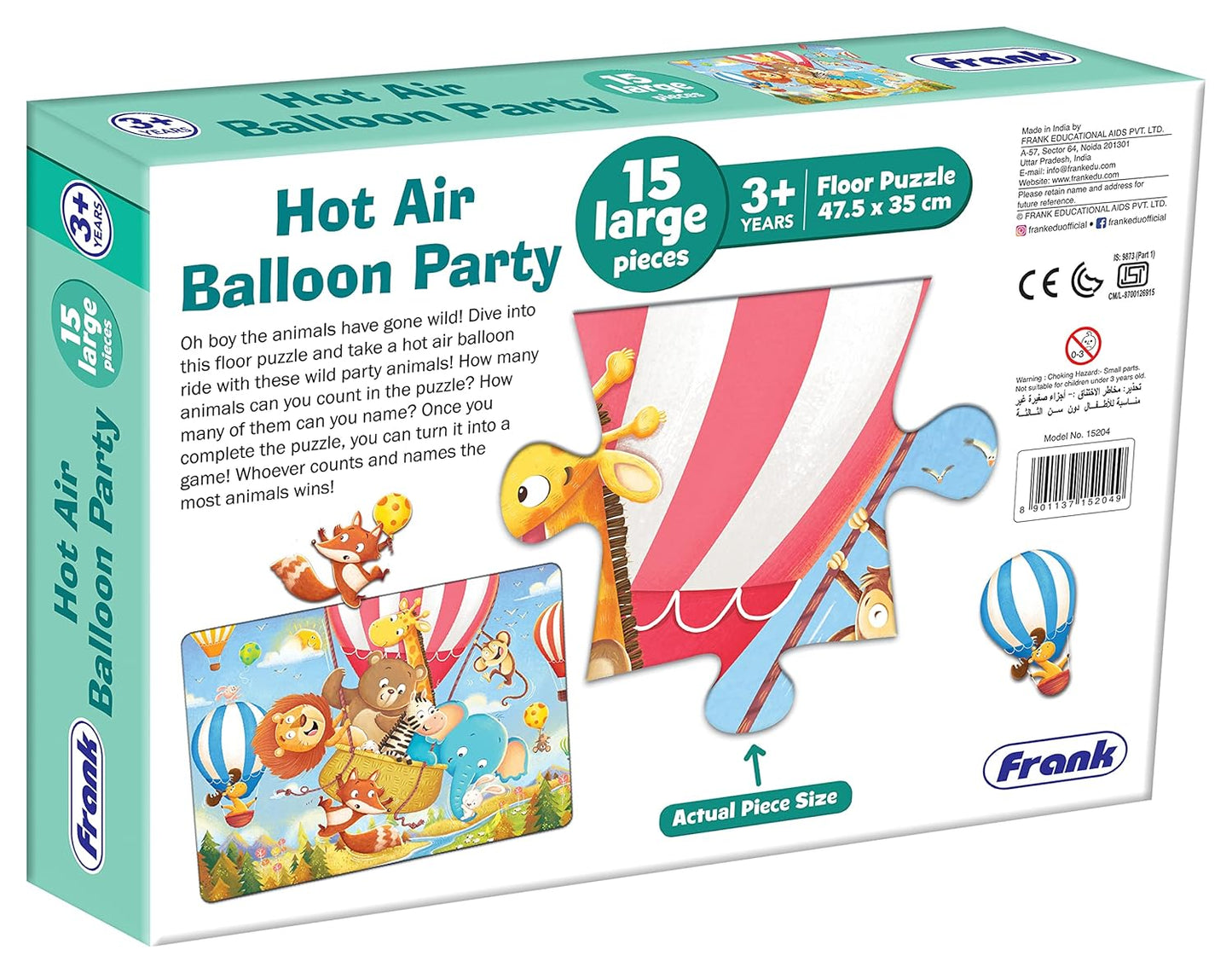 Frank Hot Air Balloon Party Floor Puzzle (15 Pieces)