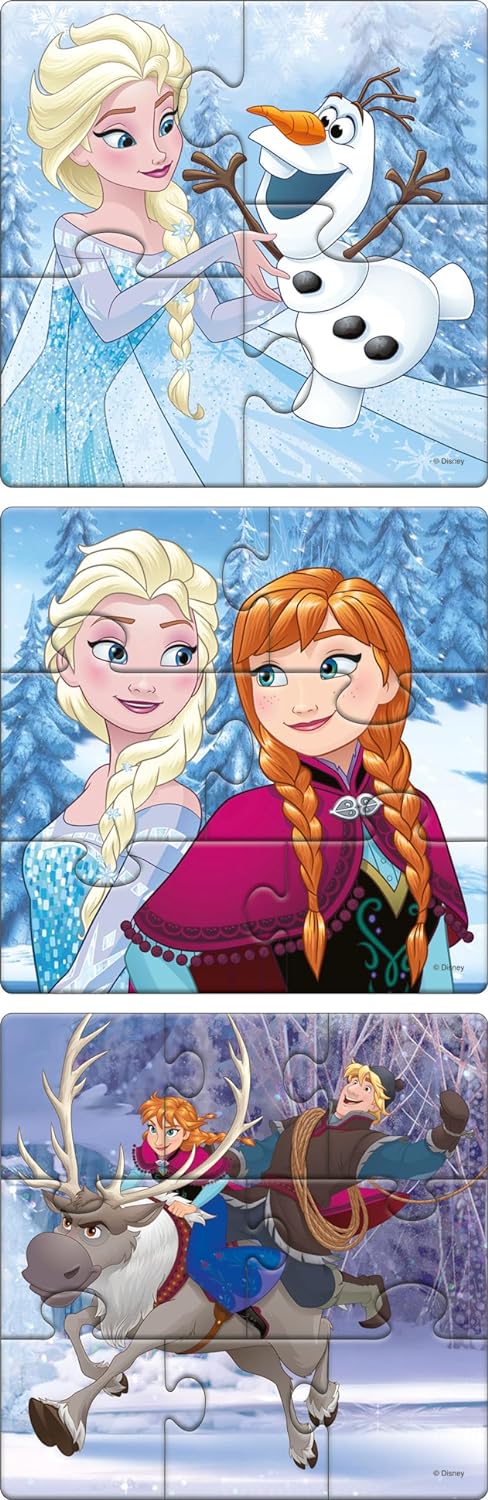 Frank Disney Frozen First Puzzles - A Set of 3 Jigsaw Puzzle for Kids Above 3+ Years