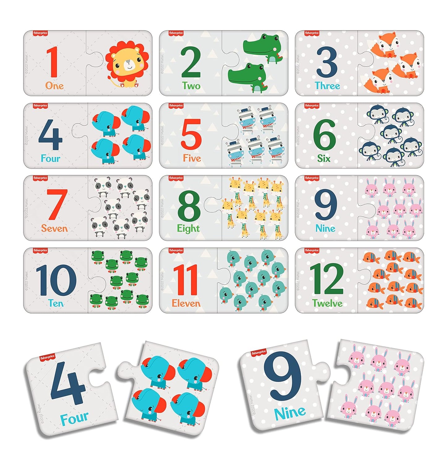 Fisher Price Fun with Numbers Puzzle - 50 Pieces Numbers Matching Puzzle for Kids Age 3 Years & Above