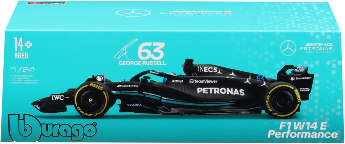 Bburago 1/24 Mercedes-AMG F1 W14 E Performance #63 George Russel With Acrylic Case