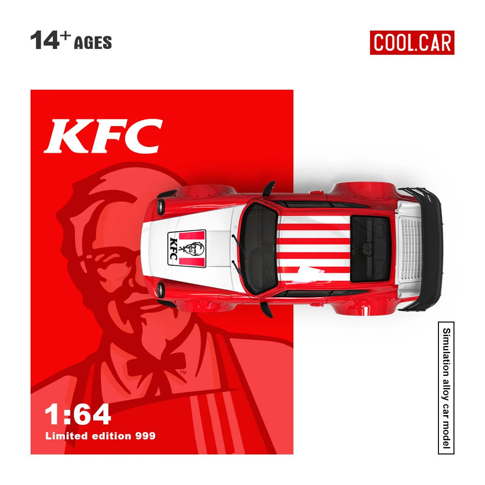 Cool Car 1/64 Porsche 964 " KFC Livery " Limited Edition 100/999 With Acrylic Case