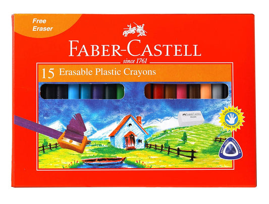 Faber-Castell 15 Erasable Plastic Crayons