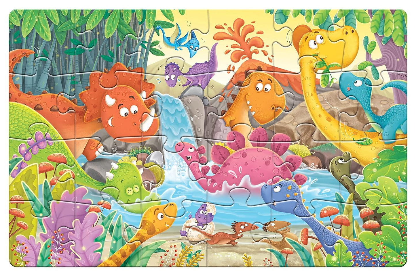 Frank Dinosaur World Giant Floor Jigsaw Puzzle (24 Cardboard Pieces) for Preschool Kids Age 3 Years Old & Above