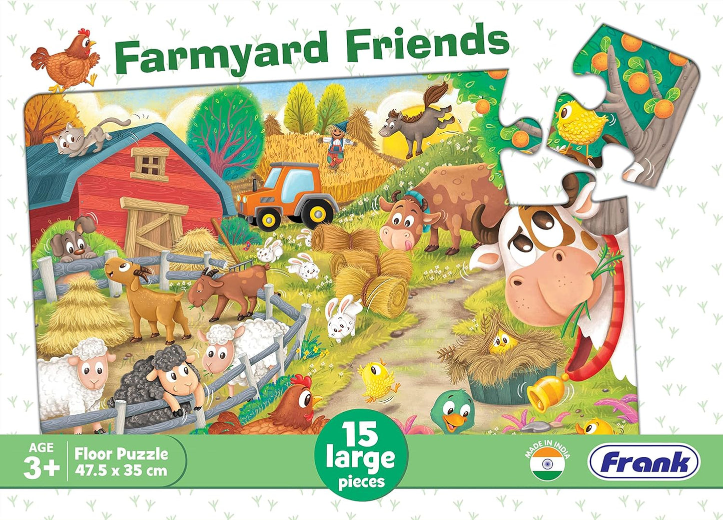 Frank Farmyard Friends Floor Puzzle (15 Pieces) | Fun & Educational Toy for Kids 3+ Year Old