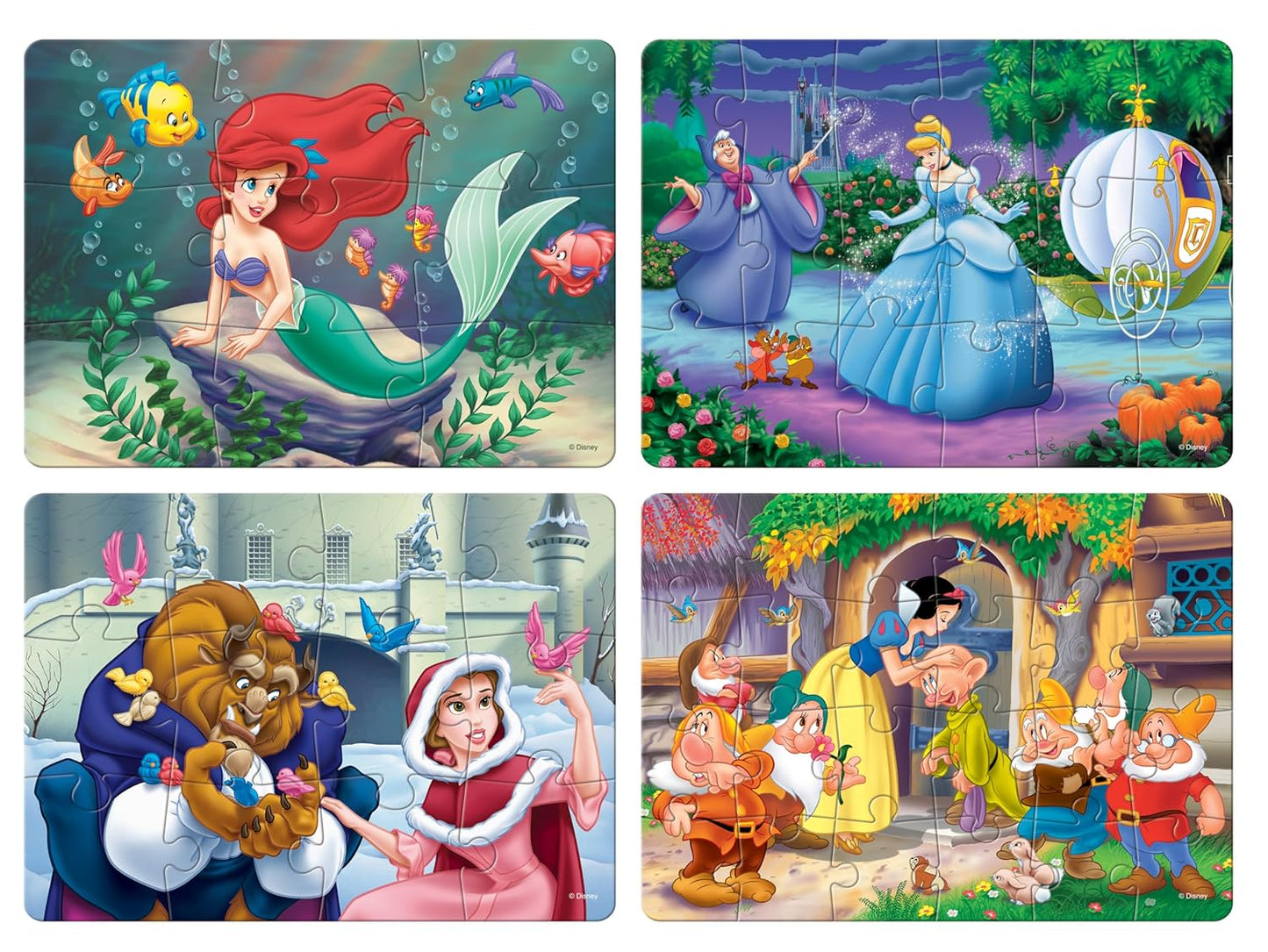 Frank Disney Princess 4 Puzzles in 1