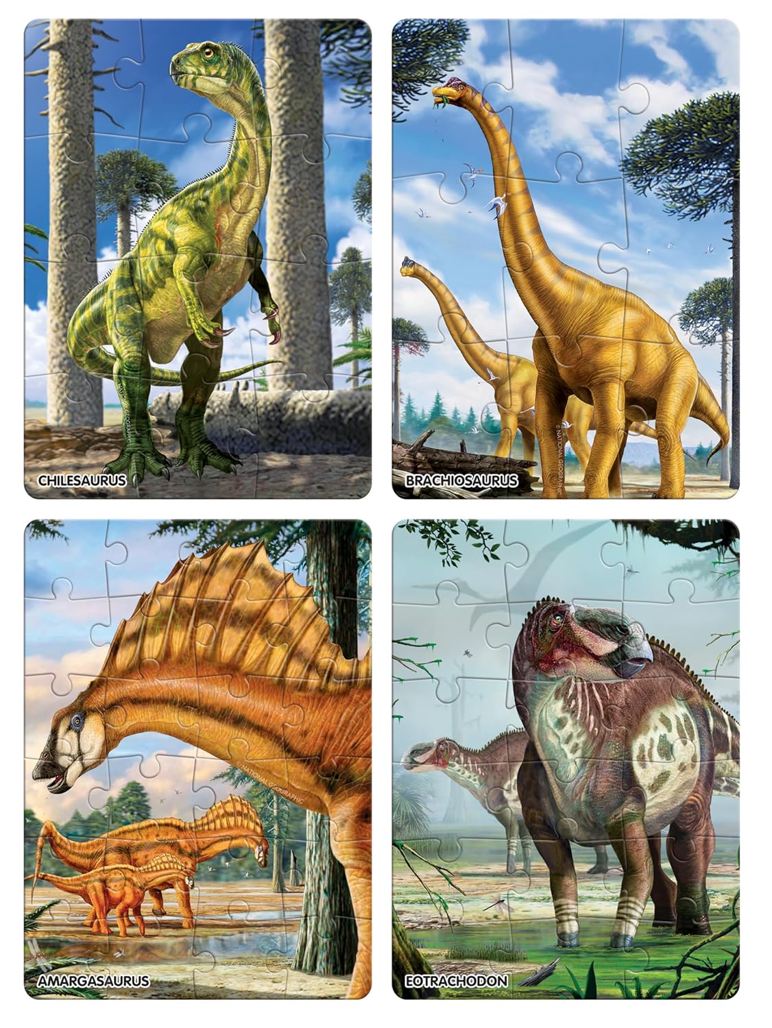 Frank 4 in 1 National Geographic Dinosaurs Jigsaw Puzzle Set (9, 12, 18, 24 Pcs)