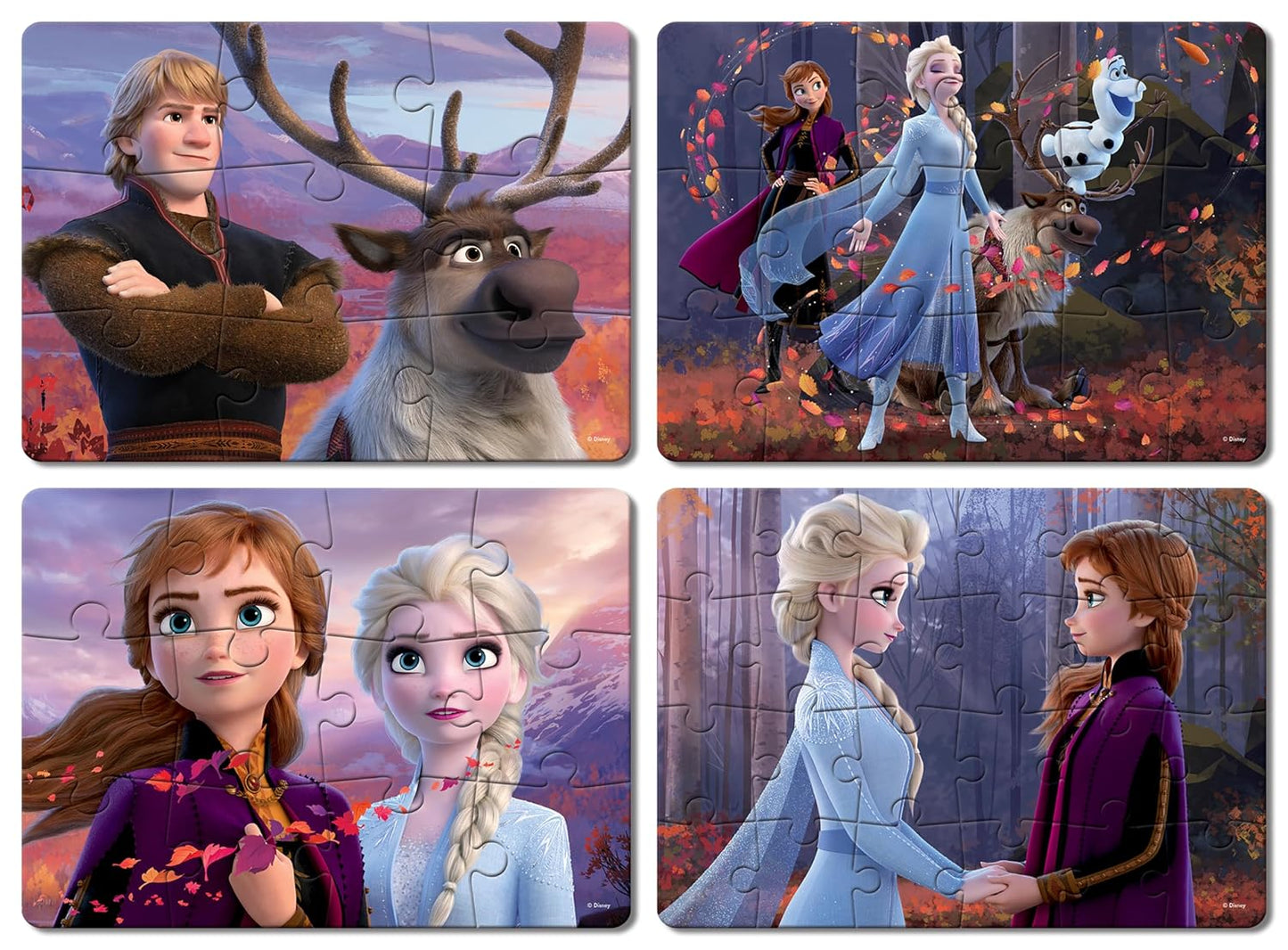 Frank Disney Frozen II - A Set of 4 Jigsaw Puzzle for Kids Above 3+ Years