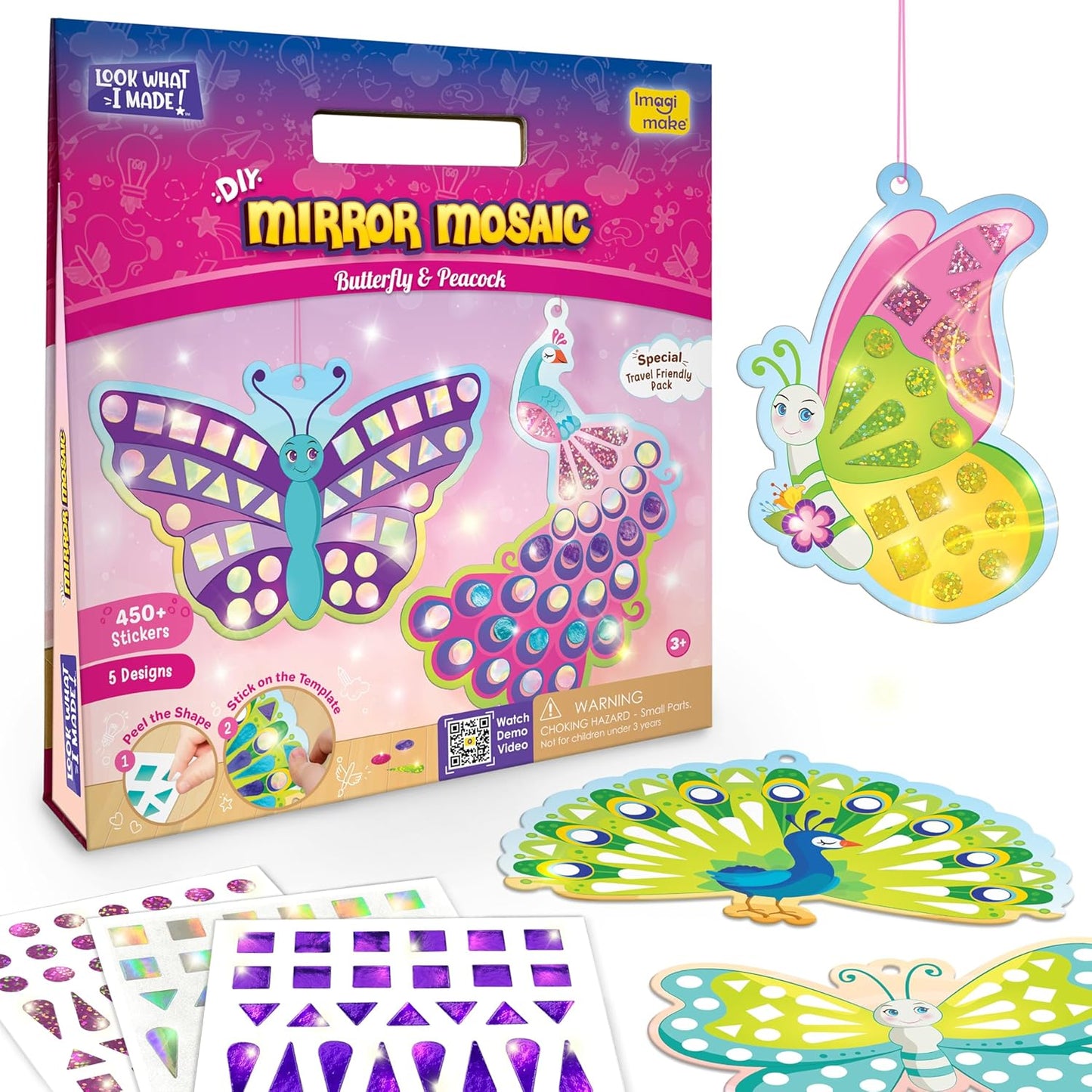 Imagi Make DIY Mirror Mosaic Butterfly & Peacock