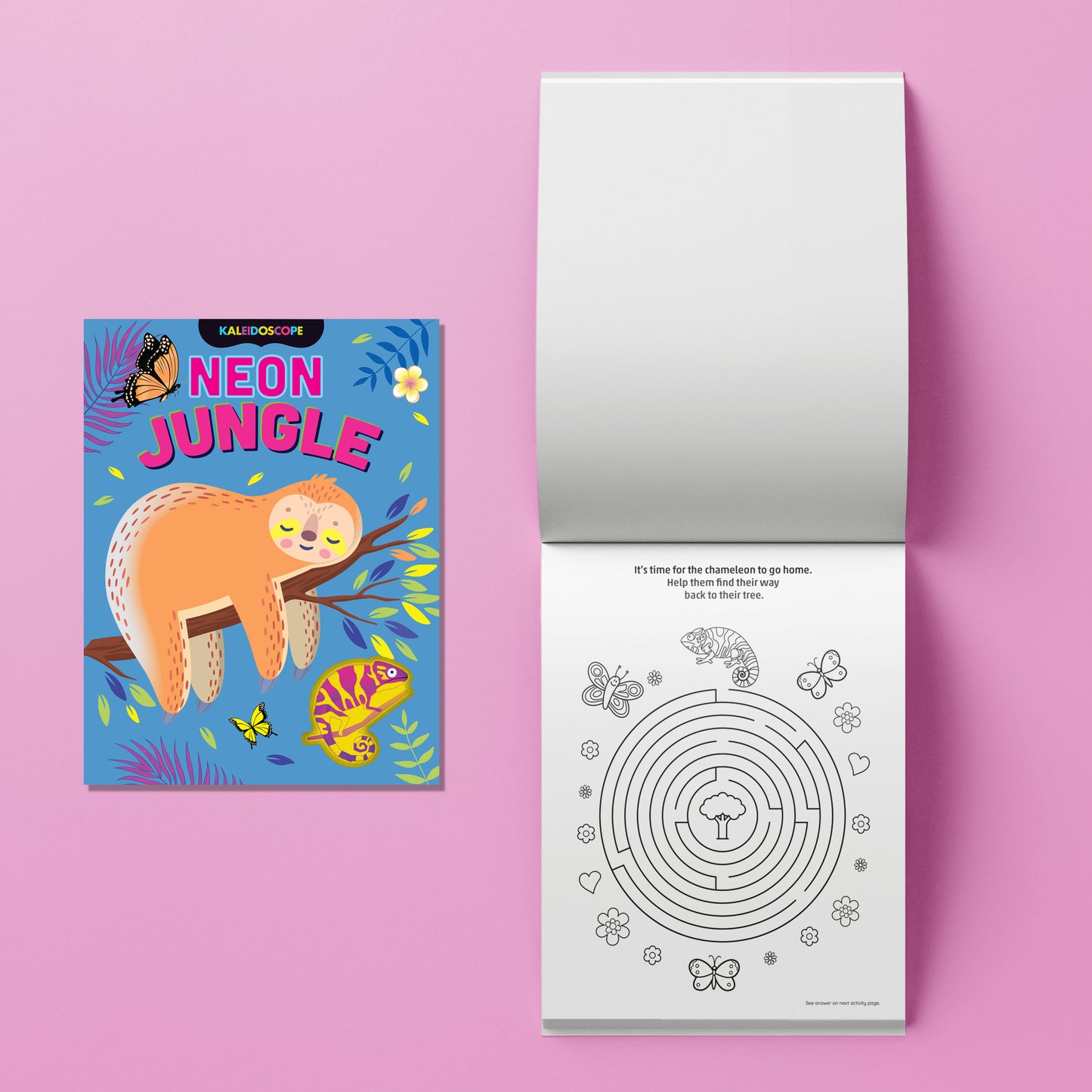 Kaleidoscope Colouring Neon Jungle Colouring Kit - Hinkler