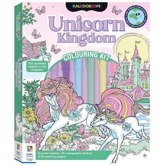 Kaleidoscope Unicorn Kingdom Colouring Kit - Hinkler