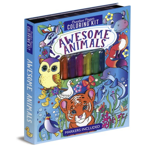 Creative Pages Colouring Kit Awesome Animals - Page Publications