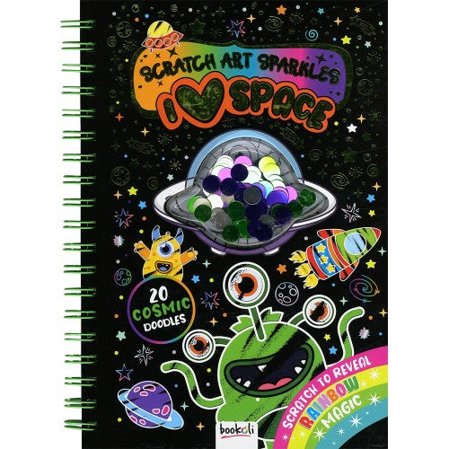 Scratch Art Sparkles I Love Space - Bookoli
