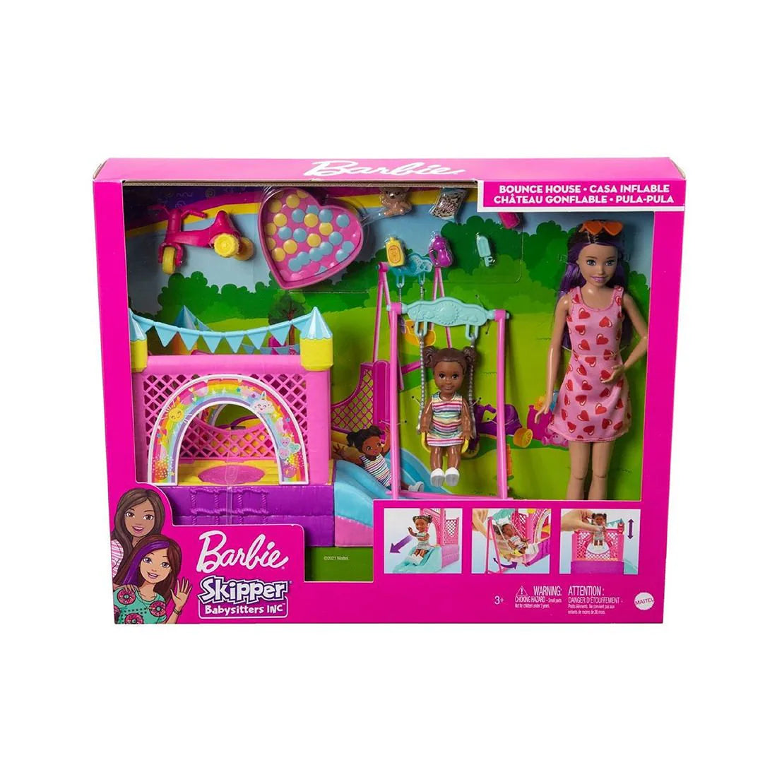 Barbie Skipper Babysitters Inc. Bounce House Playset with Dolls & Accessories