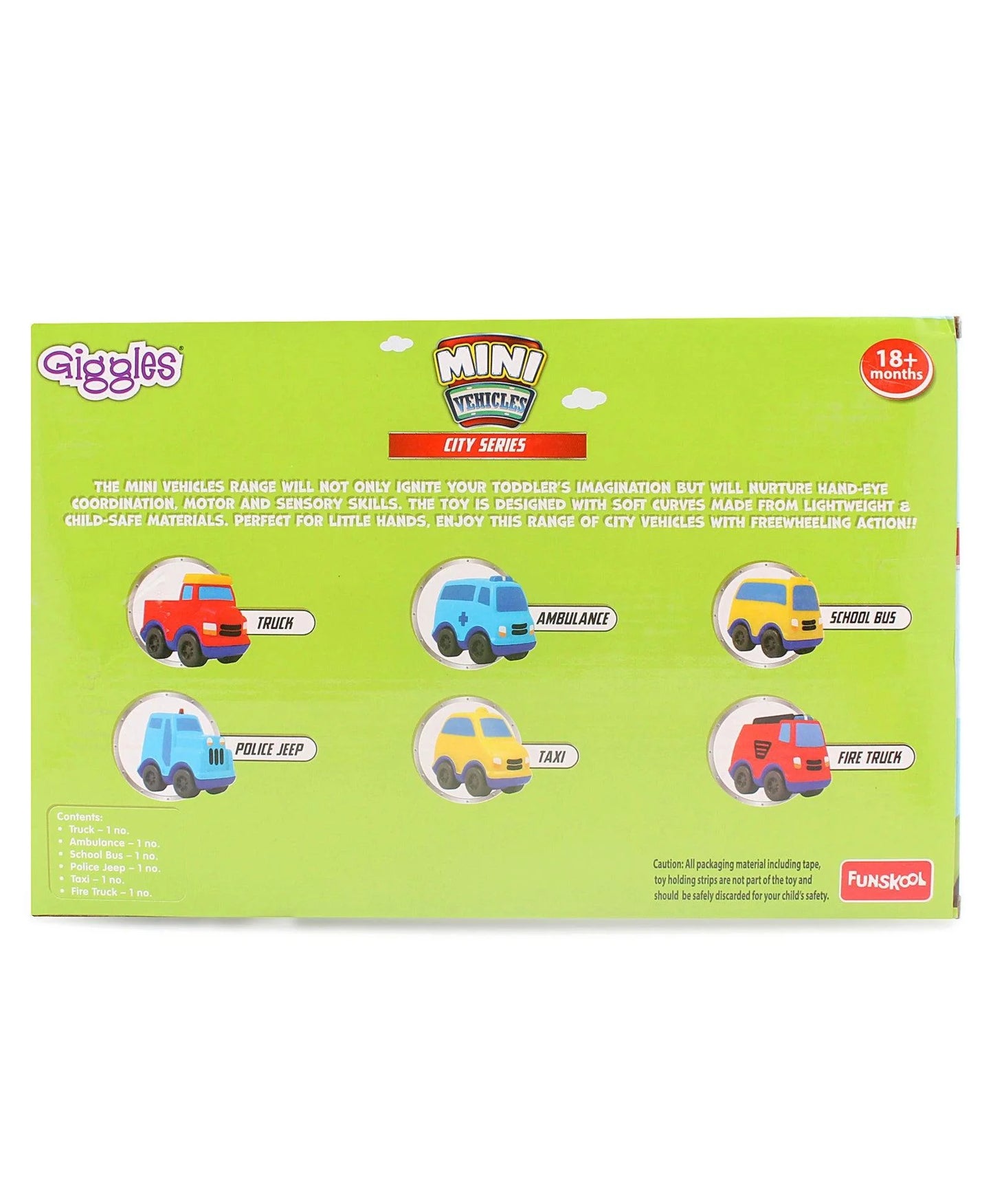 Giggles Mini Vehicle City Series Gift Pack of 6