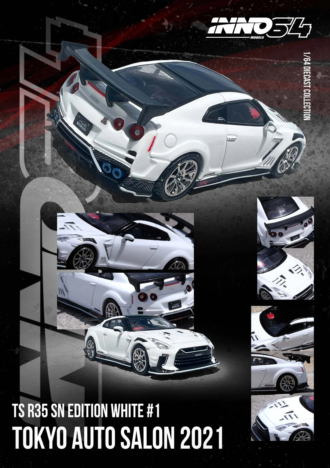 INNO 64 1/64 Nissan GT-R ( R35 ) "Top Secret" Tokyo Auto Salon 2021