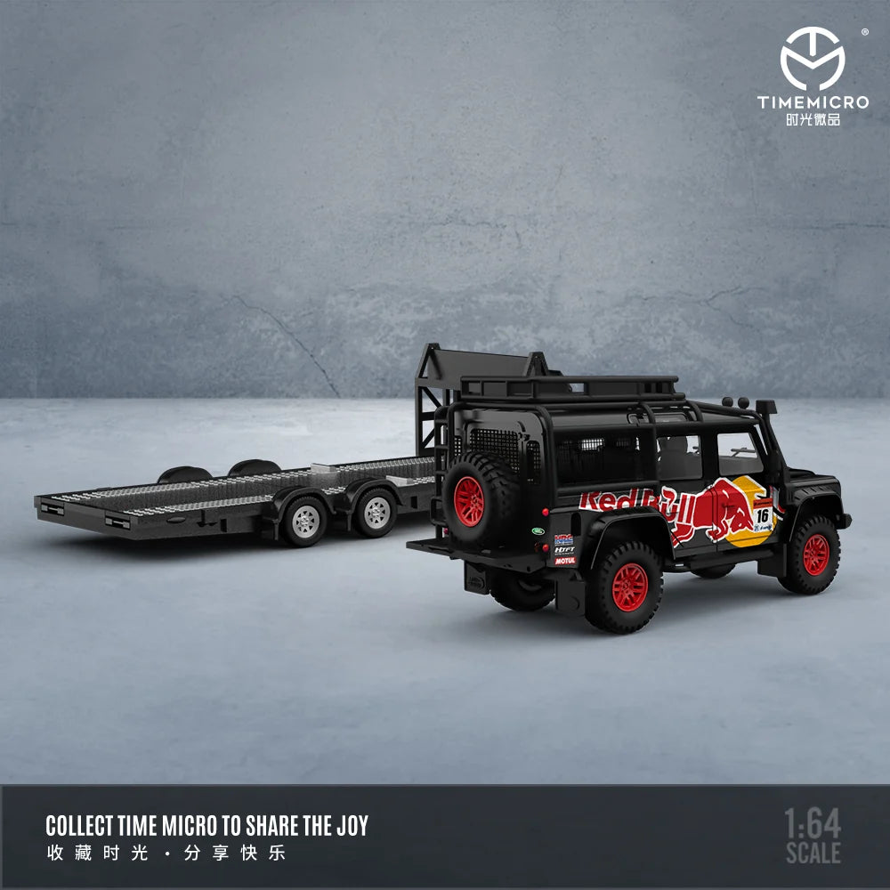 Time Micro 1/64 Land Rover Defender "Red Bull Edition" Trailer Set