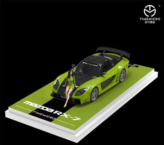 Time Micro 1:64 Mazda RX-7 Green With Mini Figure Limited Edition 324/999