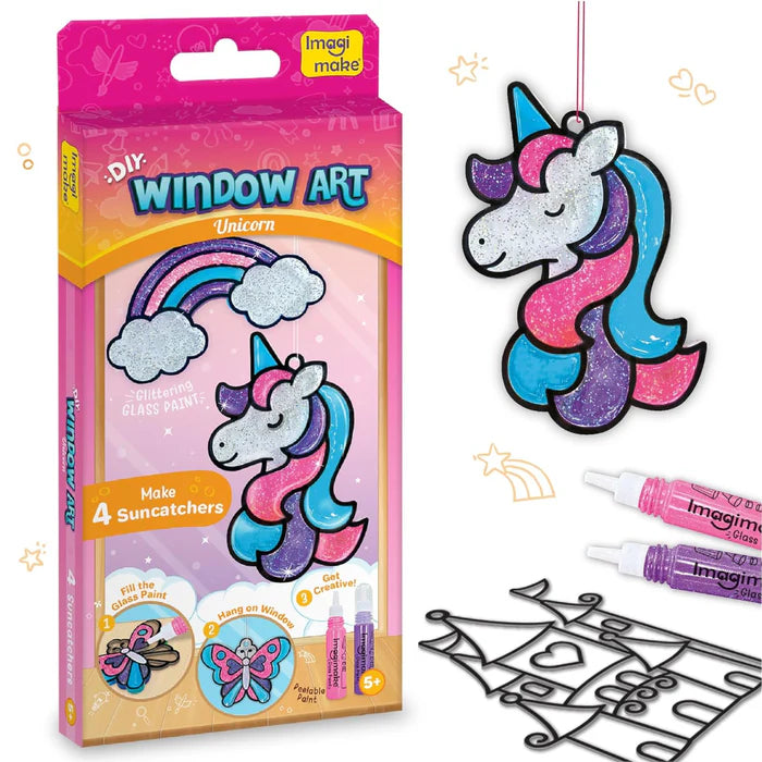 Imagi-Make DIY Window Art Unicorn Glass Painting Kit