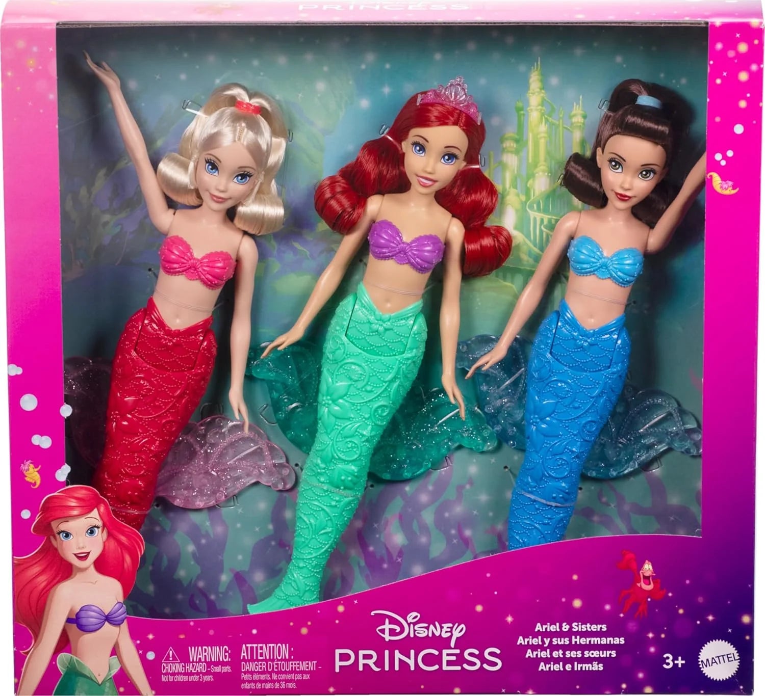 Mattel Disney Princess Ariel Sisters Mermaid Dolls Toy World