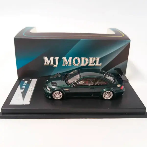MJ Model 1/64 BMW M3 GTR E46 "British Green" With Acrylic Case