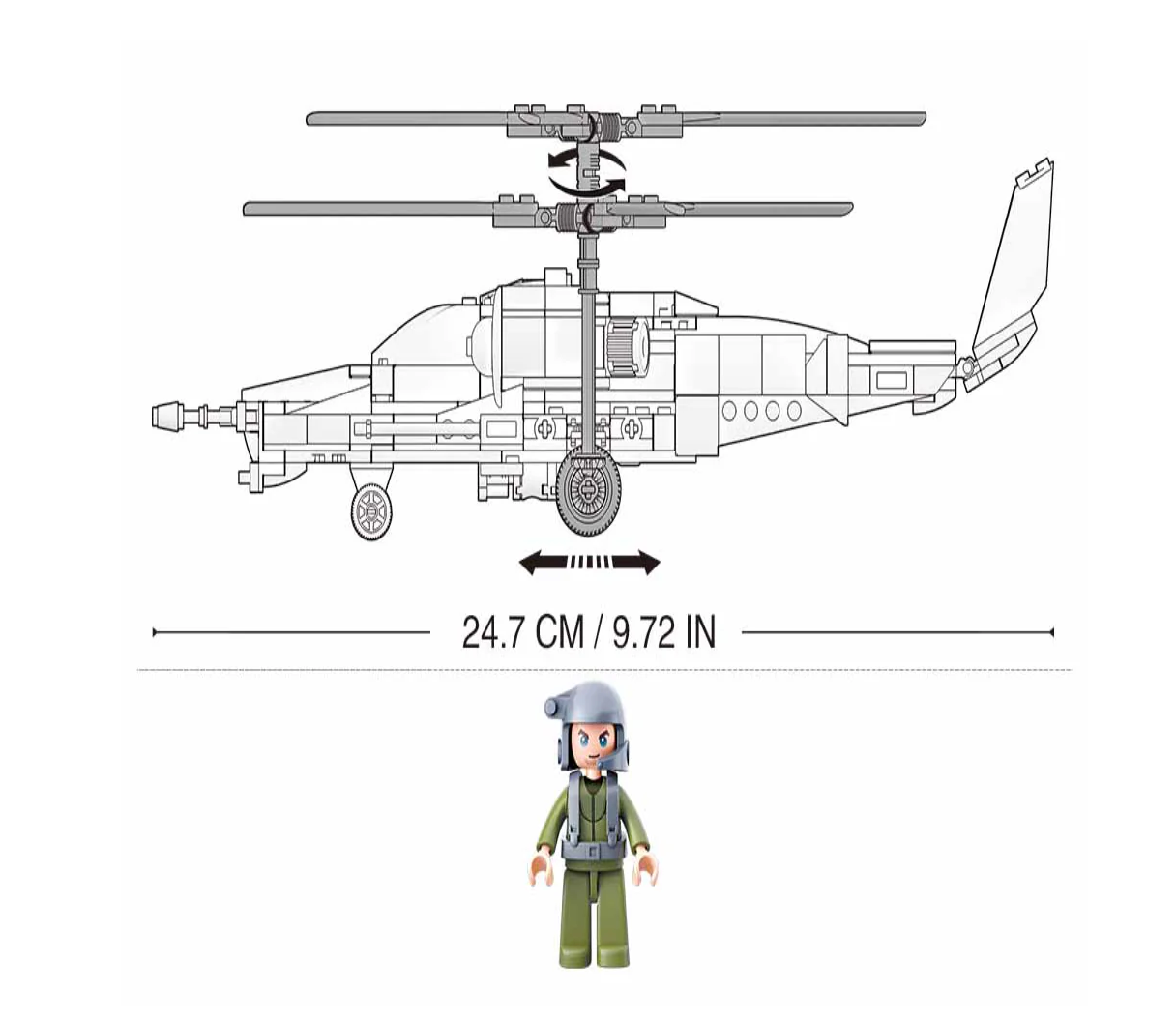 Sluban M38-B0752 Army Attack Helicopter